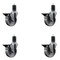 Service Caster 4'' Semi Steel Swivel 1-5/8'' Expanding Stem Caster Set with Brake, 4PK SCC-EX20S414-SSS-PLB-158-4 - alternate 1